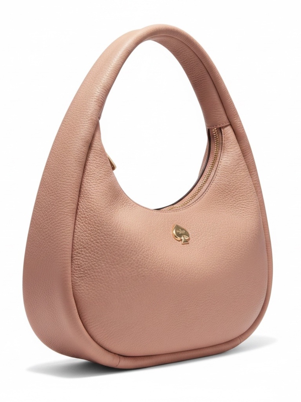kate spade Pebbled Blush Hobo with Gold Spade Logo